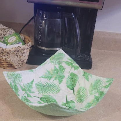 Sous plat micro onde feuilles vertes