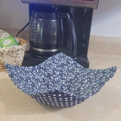 Sous plat micro onde fleurs bleues petites