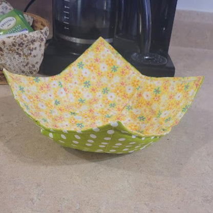 Sous plat micro onde fleurs jaunes vert