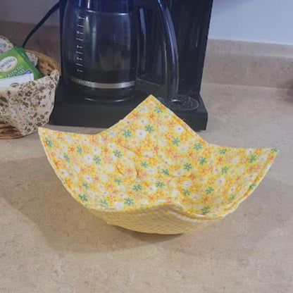 Sous plat micro onde fleurs jaunes
